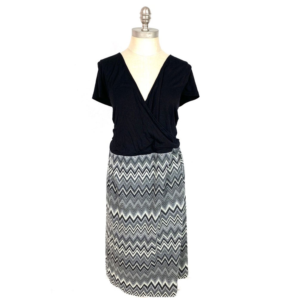 Modcloth Womens Dress Black 3X Retro Pinup Zig Zag